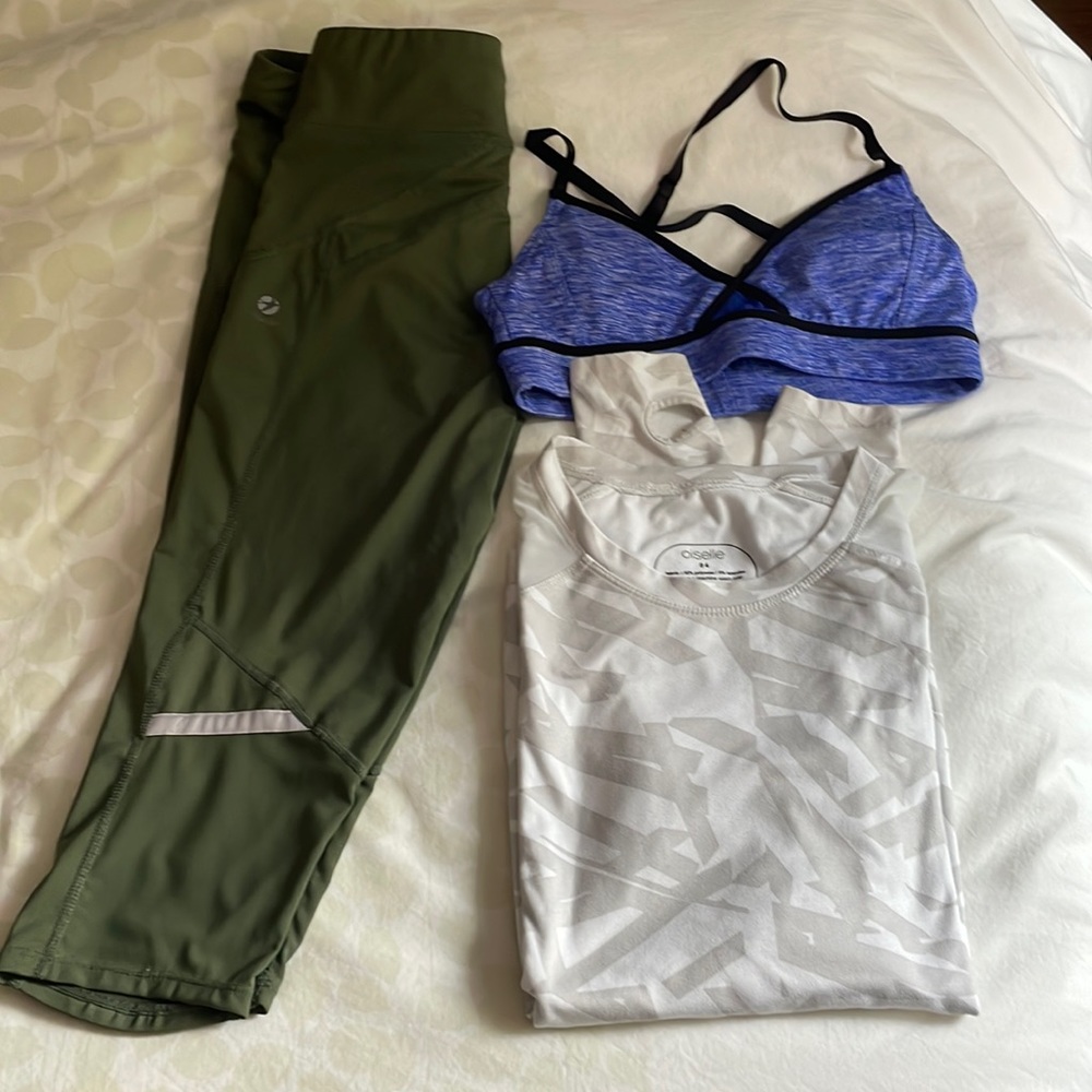 Oiselle size 4 bundle (knickers, bra, and long sleeve)